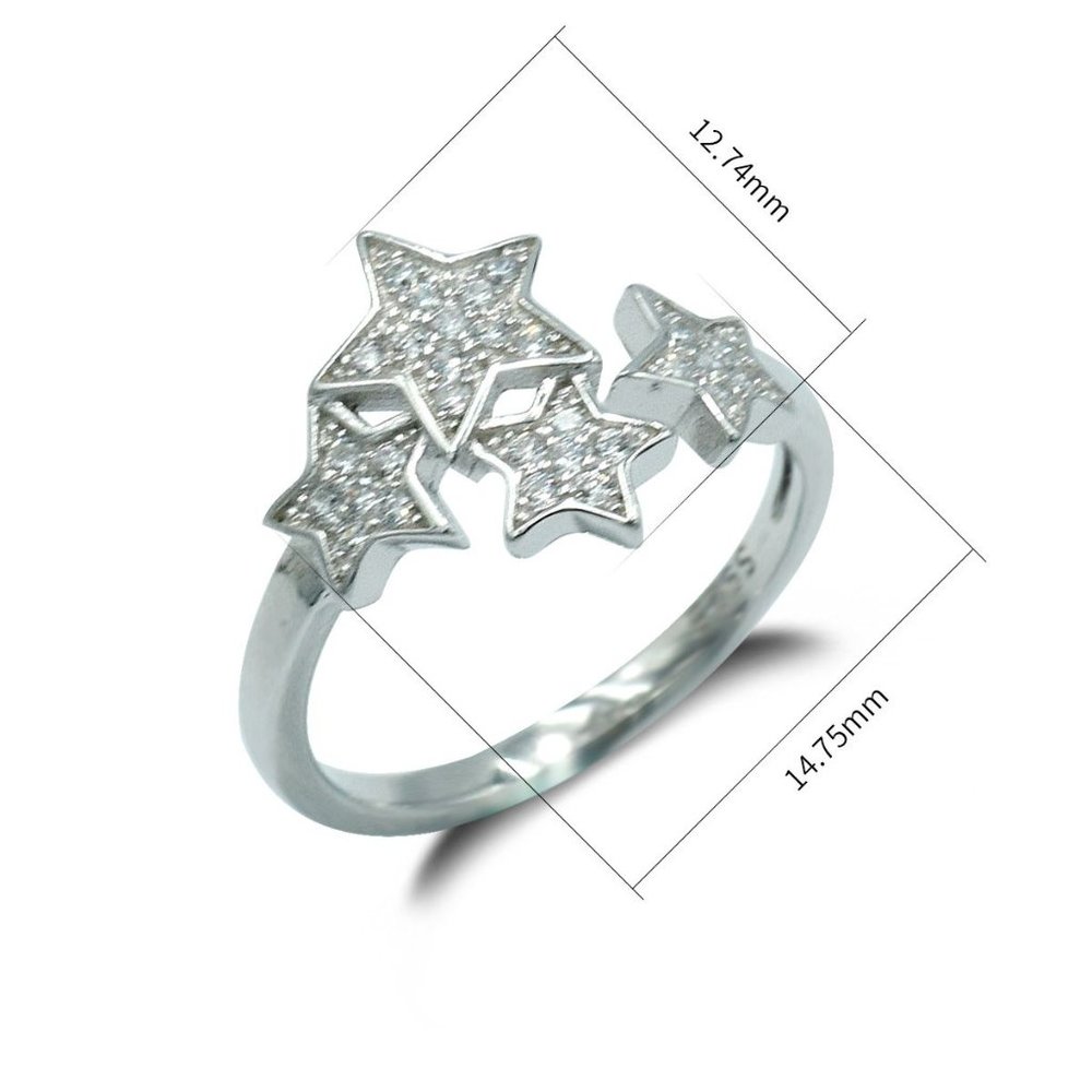 Sterling Silver Shining Five-pointed Stars Style